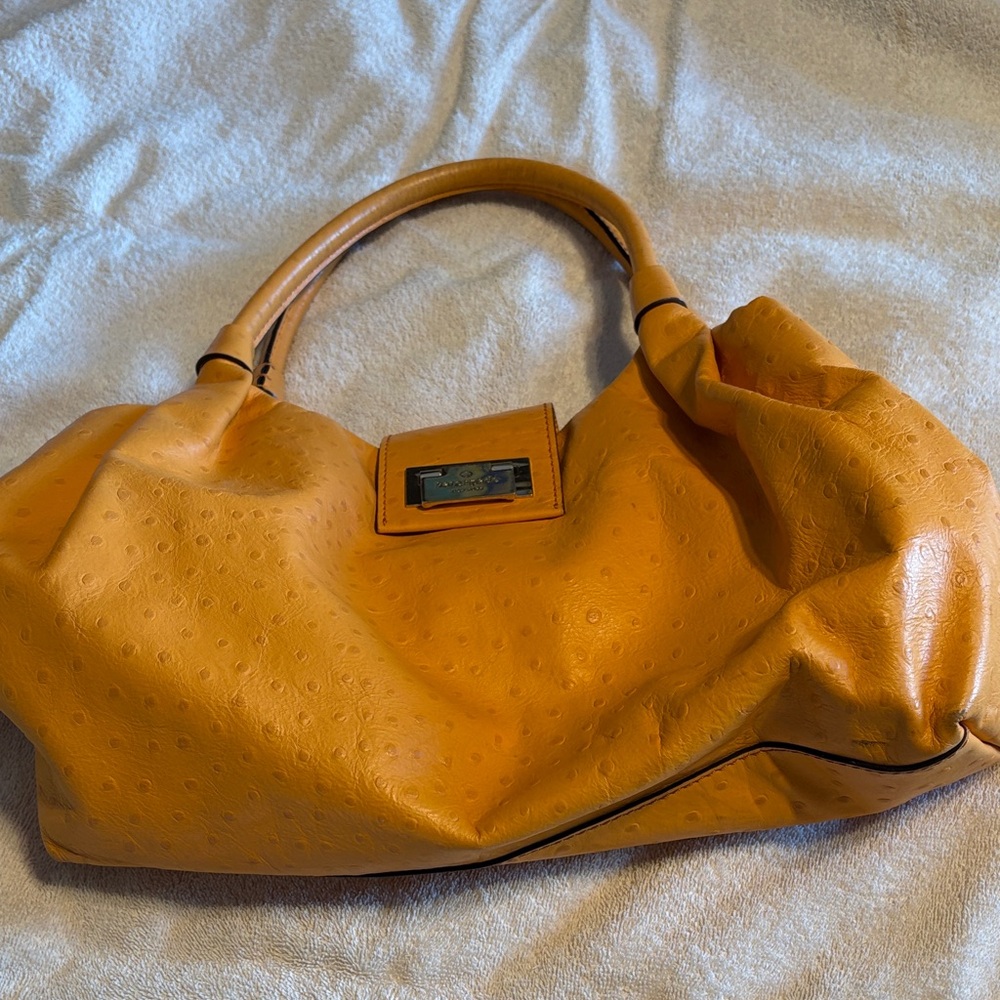 Authentic Kate spade ostrich leather orange bag